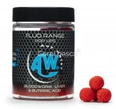 ANY WATER Mini Fluo Range Pop Ups BLB Bloodworm – Liver & Butirric Acid 10 mm